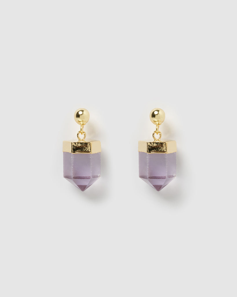 Miz Casa & Co Carmen Stud Earrings Amethyst