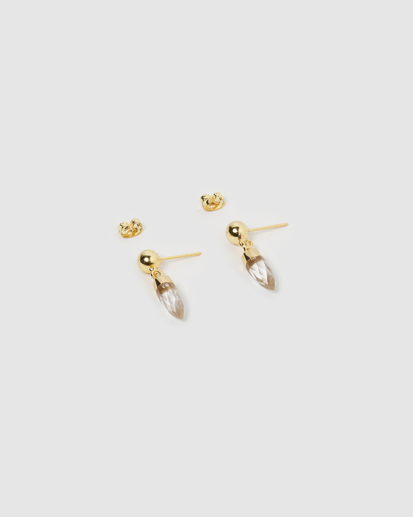 Miz Casa & Co Grace Stud Earring Clear Quartz
