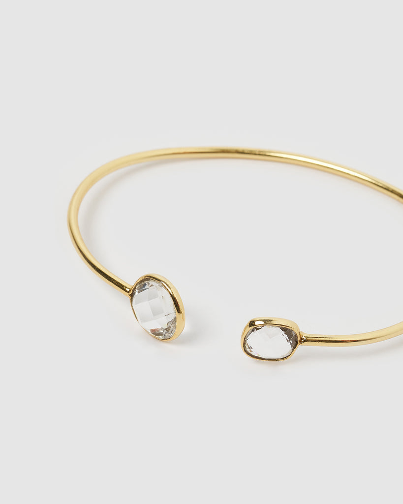 Miz Casa & Co Cella Cuff Bracelet Clear Quartz