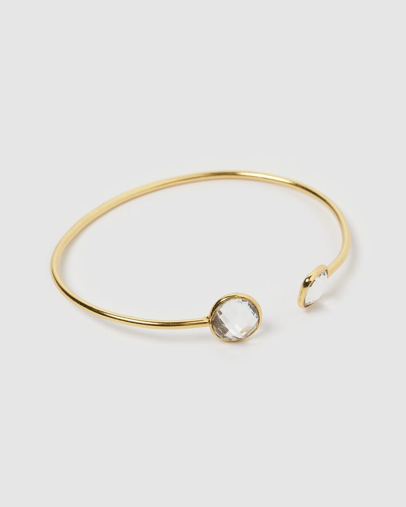 Miz Casa & Co Cella Cuff Bracelet Clear Quartz