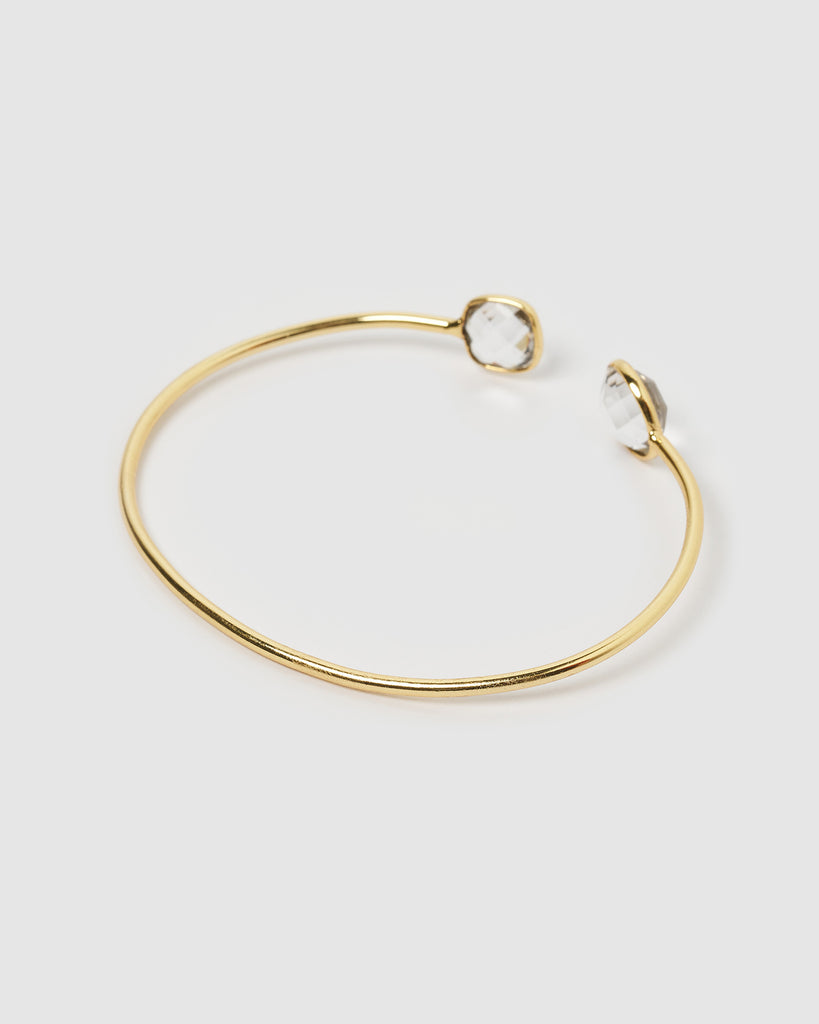 Miz Casa & Co Cella Cuff Bracelet Clear Quartz