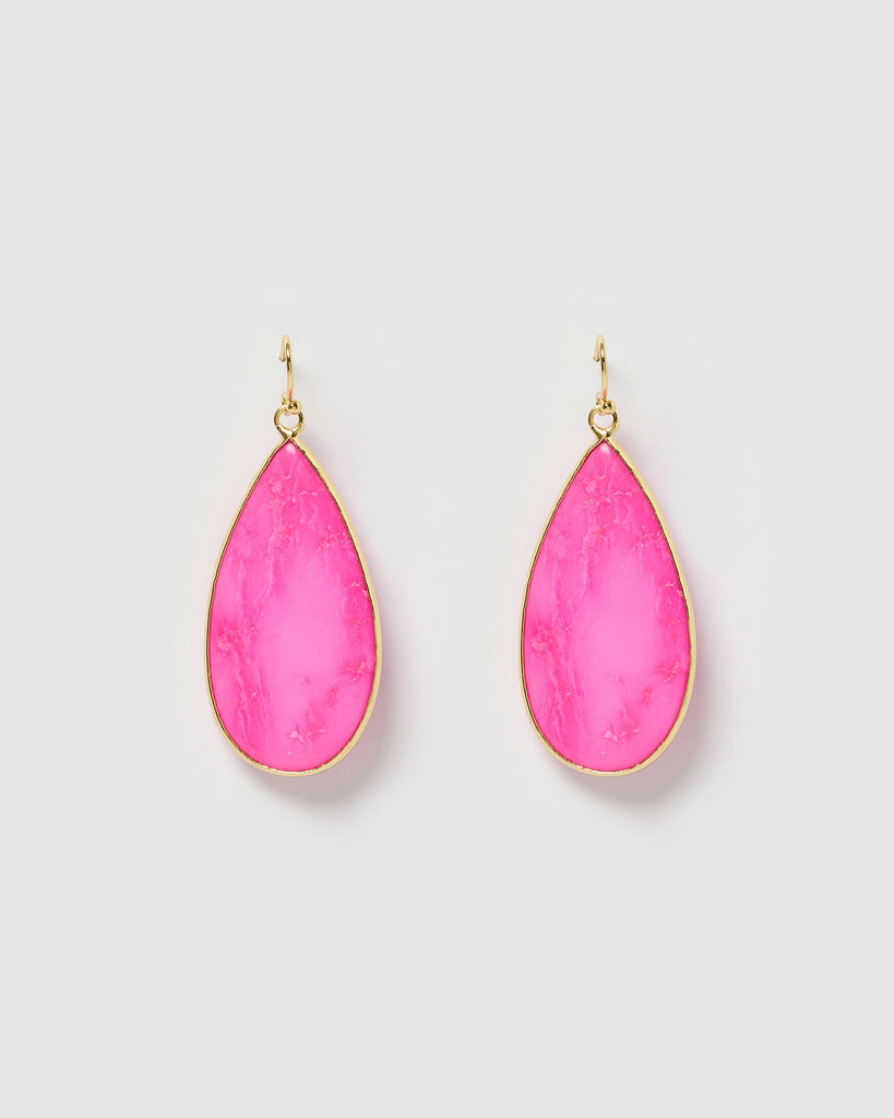 Miz Casa & Co Sea Petal Earrings Magenta Gold