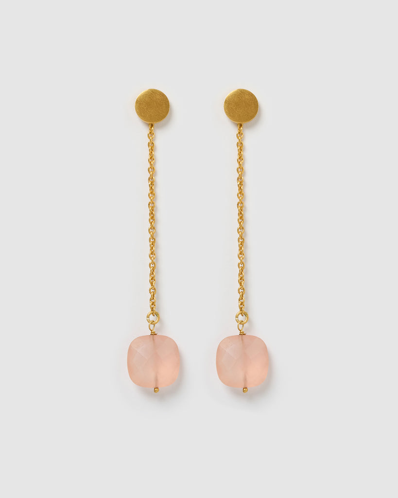 Miz Casa & Co Andie Drop Earrings Pink Gold