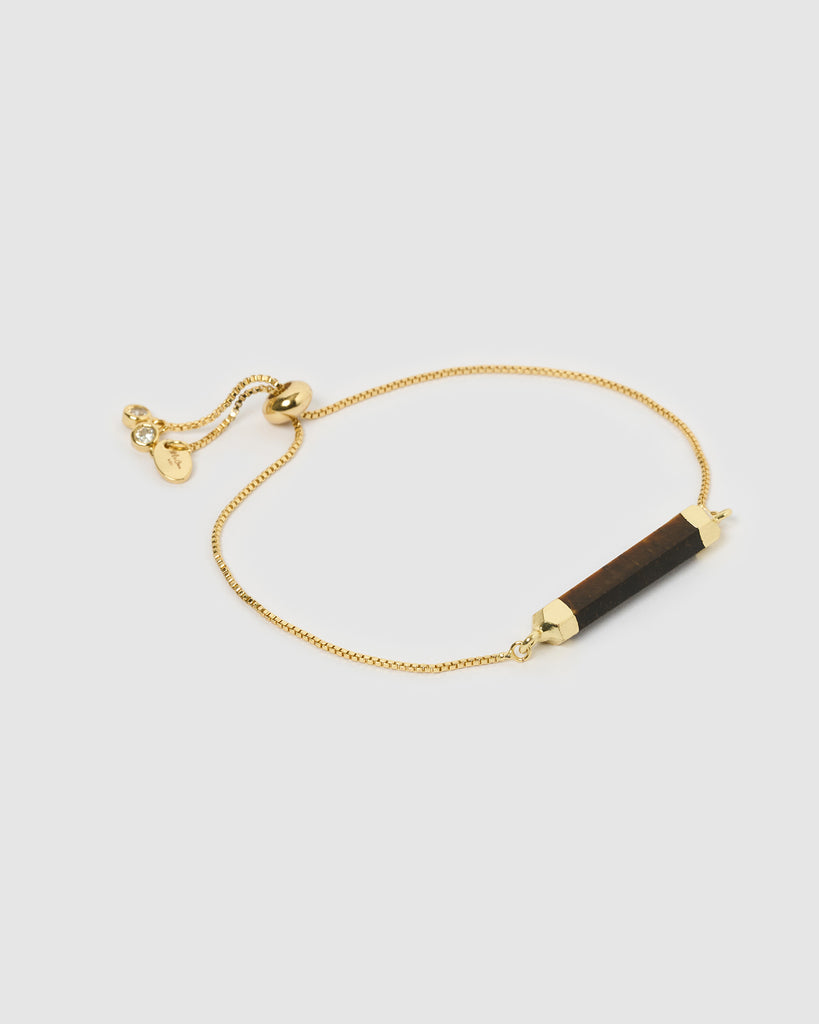 Miz Casa & Co Faceted Stone Bracelet Tigers Eye