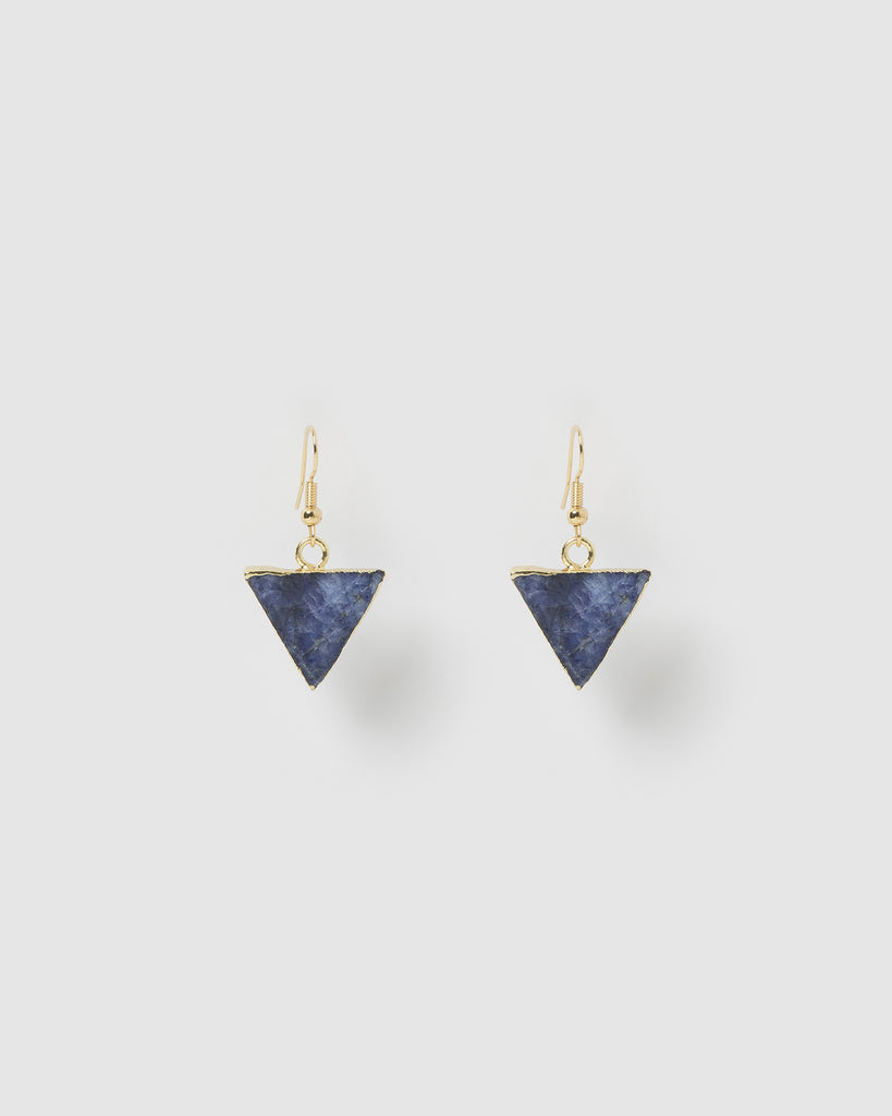 Miz Casa & Co Izzy Earrings Gold Blue Lapis