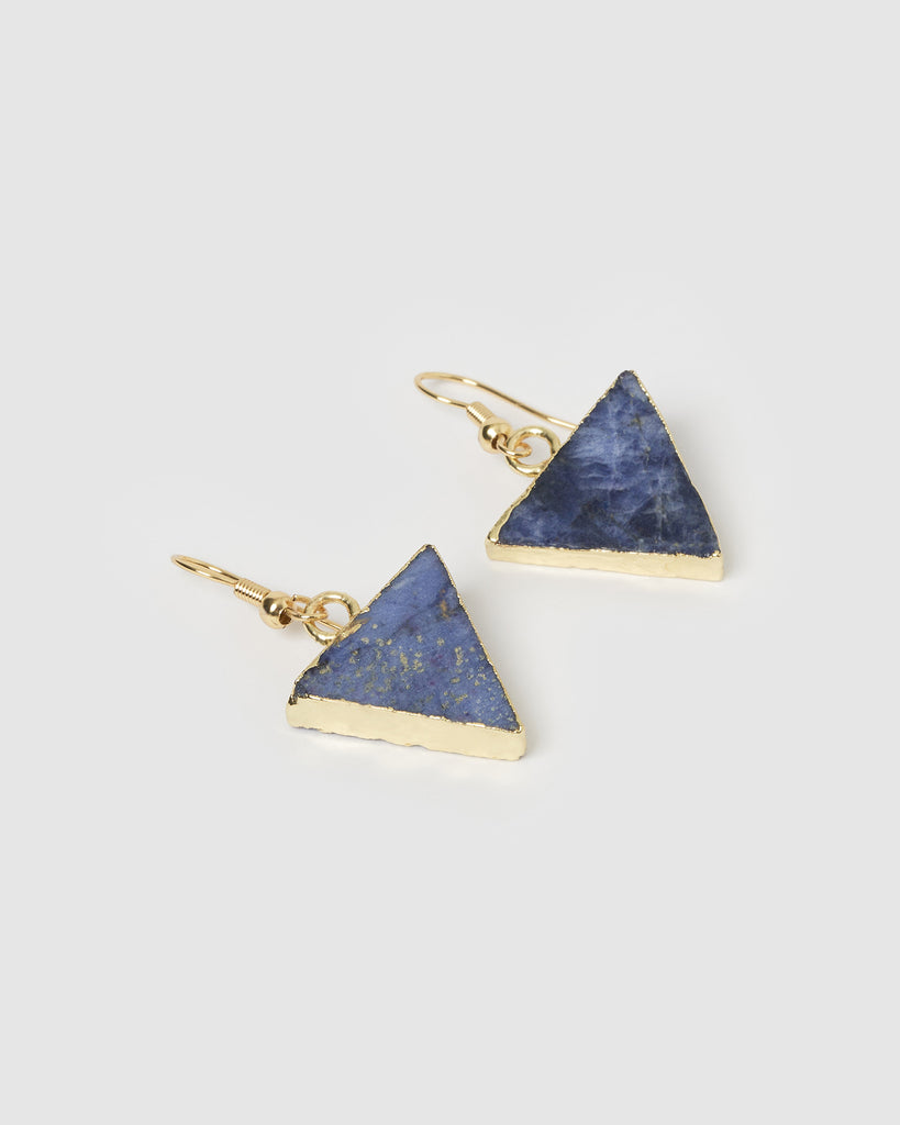 Miz Casa & Co Izzy Earrings Gold Blue Lapis