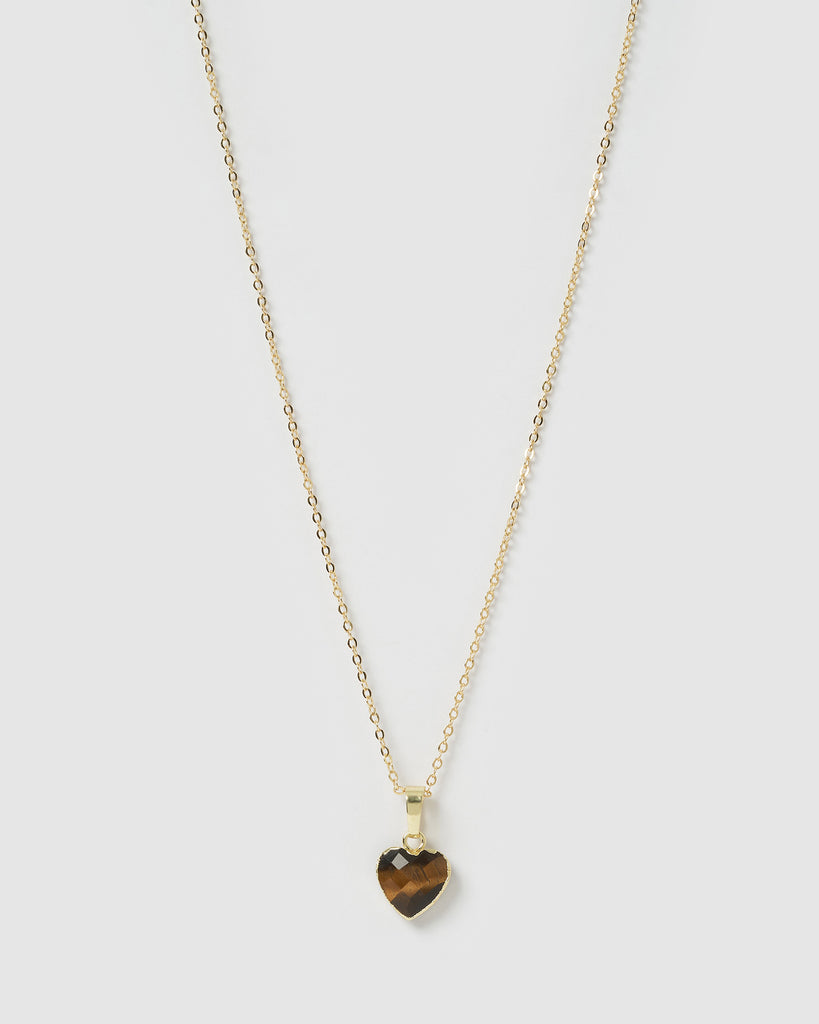 Miz Casa & Co Sammie Heart Necklace Brown Multi