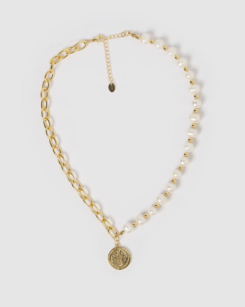 Miz Casa & Co Diana Necklace Gold Faux Pearl