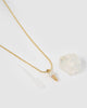 Miz Casa & Co Zodi Pendant Perfume Bottle Necklace Clear Quartz Gold