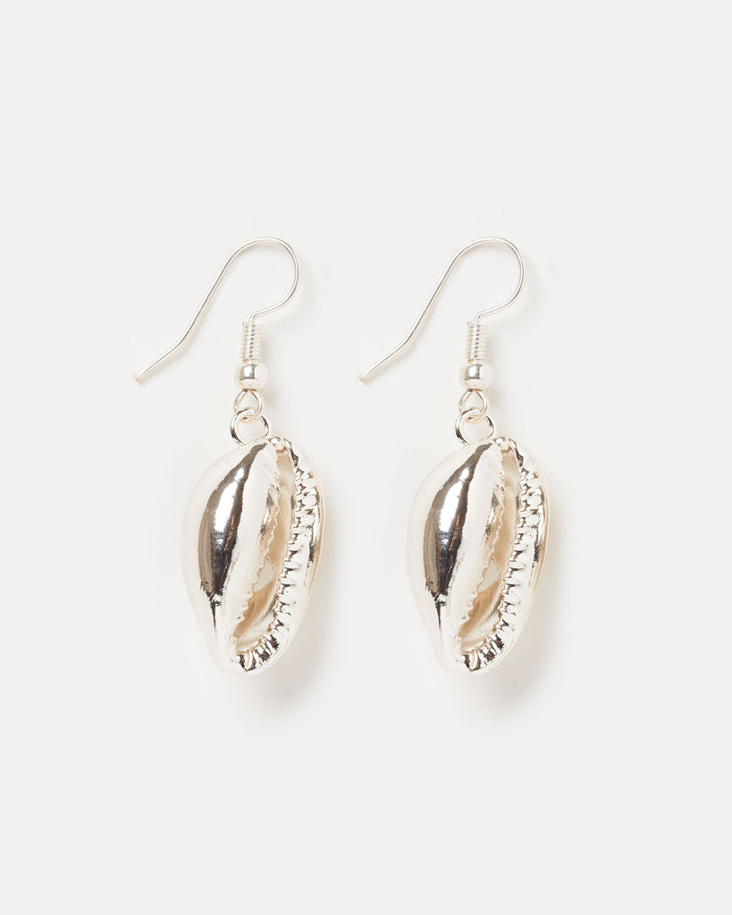 Miz Casa & Co Cowrie Kiss Earrings Silver