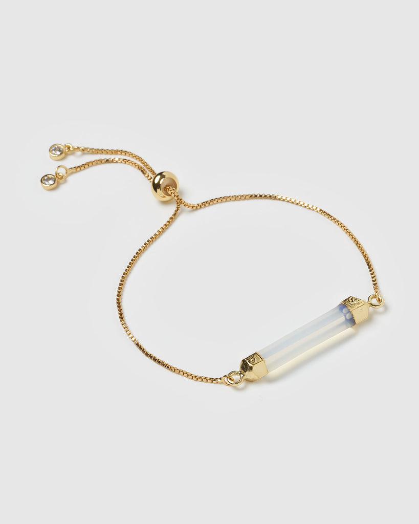 Miz Casa & Co Faceted Stone Bracelet Clear Quartz