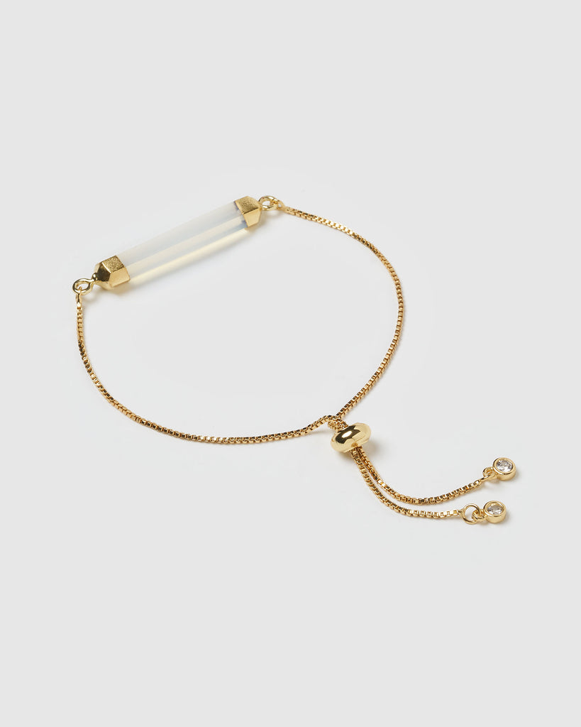 Miz Casa & Co Faceted Stone Bracelet Clear Quartz