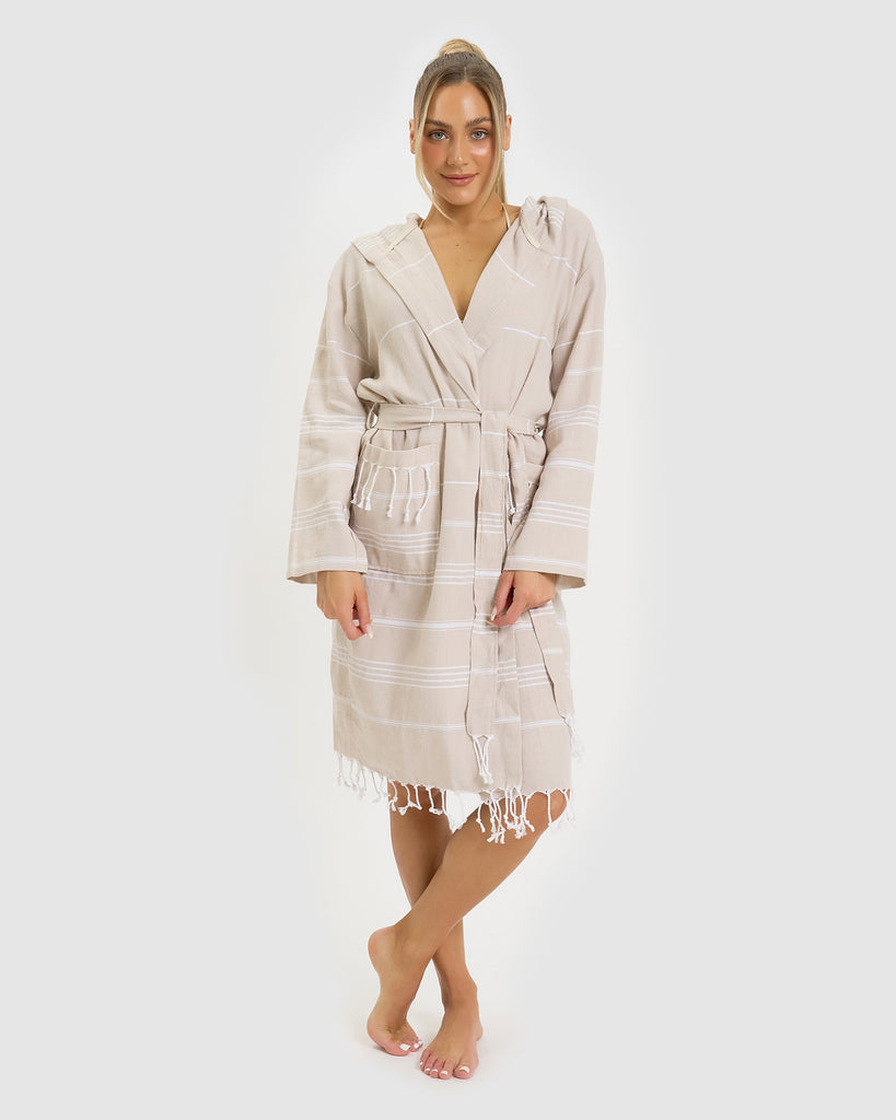 Miz Casa & Co Bronte Turkish Beach Robe Beige
