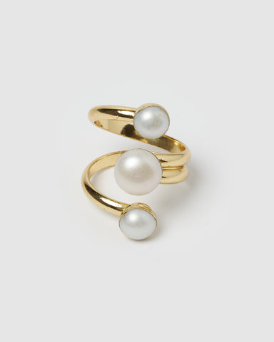 Miz Casa & Co Eve Ring Gold Pearl