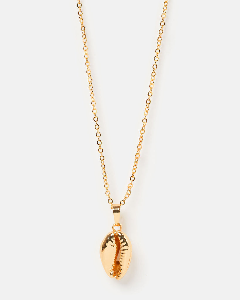 Miz Casa & Co Cowrie Kiss Necklace Gold