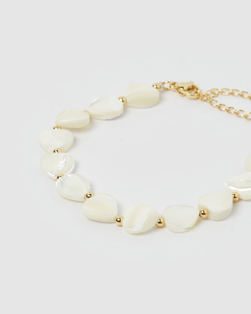 Miz Casa & Co Jordyn Heart Bracelet Pearl Gold