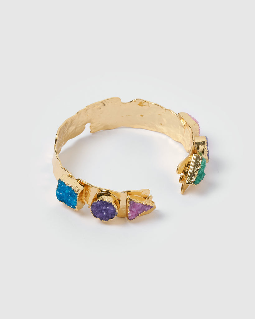 Miz Casa & Co Jauhara Gem Stone Cuff Gold Multi