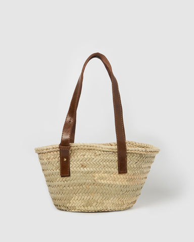 Miz Casa & Co Celima French Basket Bag Natural Brown