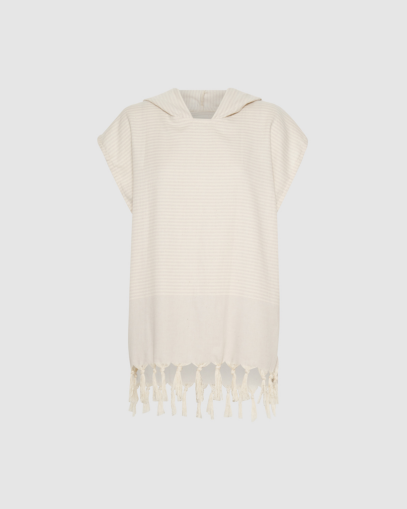 Miz Casa & Co Kids Bondi Turkish Beach Poncho Grey Stripe