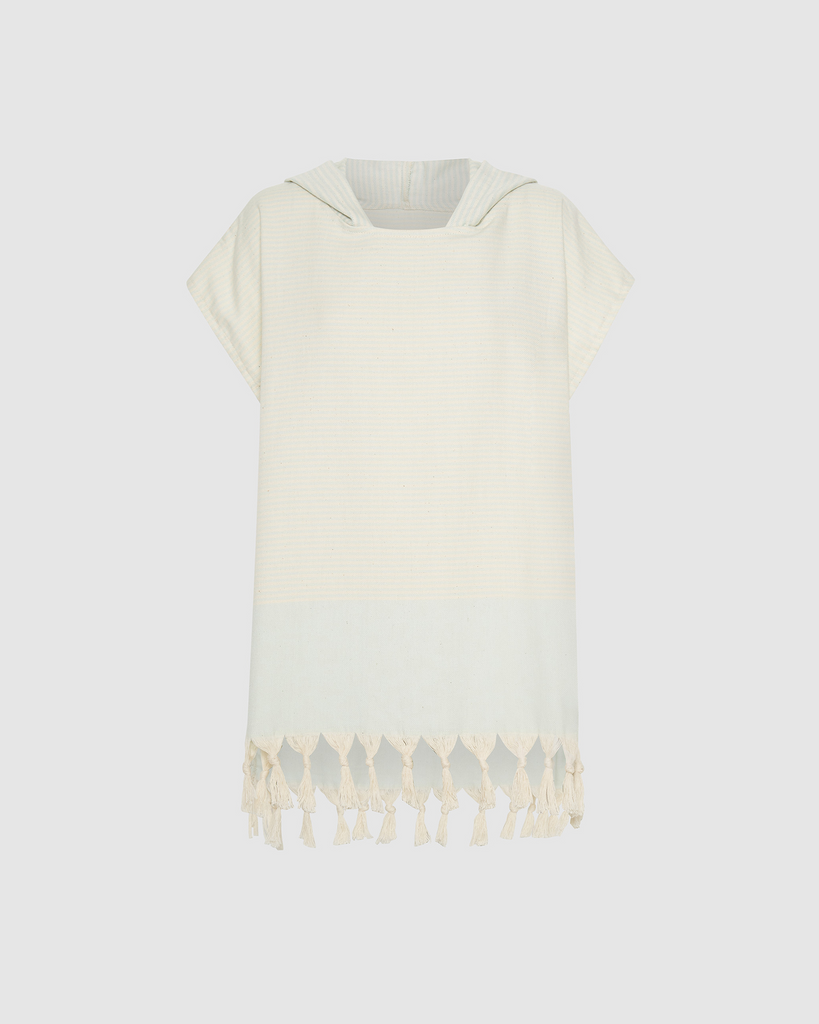 Miz Casa & Co Kids Bondi Turkish Beach Poncho Turquoise Stripe