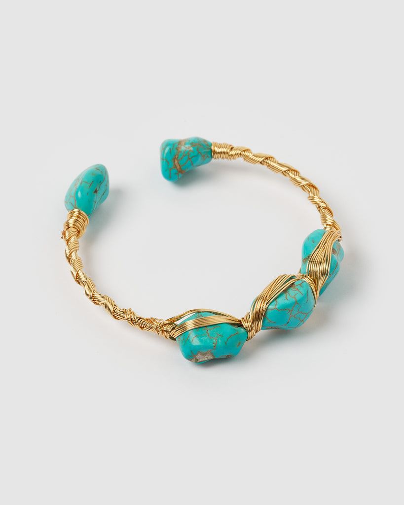 Miz Casa & Co Katia Cuff Gold Turquoise