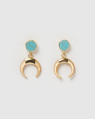 Miz Casa & Co Izzy Earrings Gold Turquoise