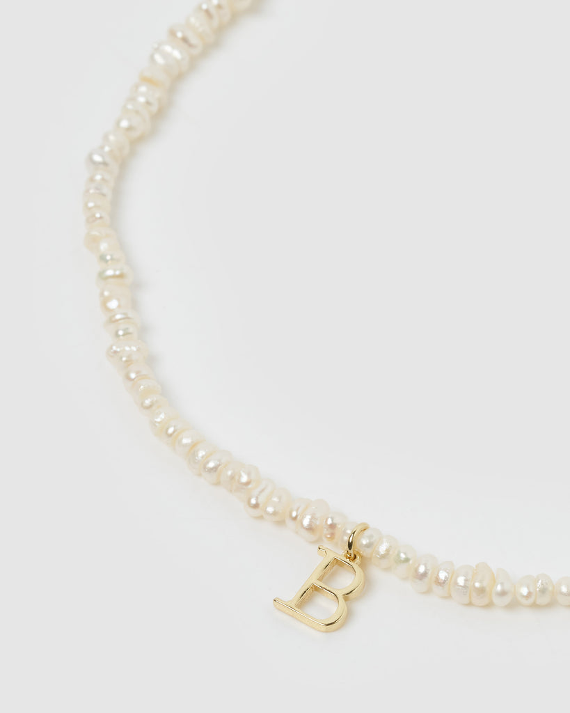Miz Casa & Co Pearl Letter B Necklace
