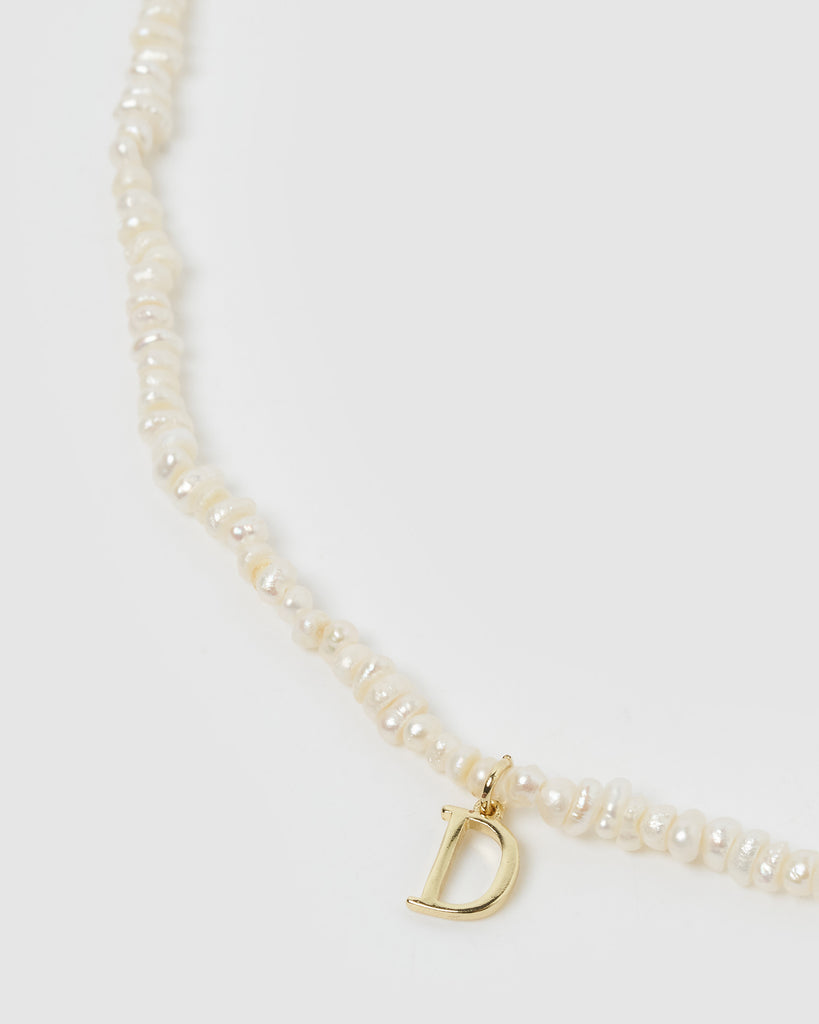 Miz Casa & Co Pearl Letter D Necklace