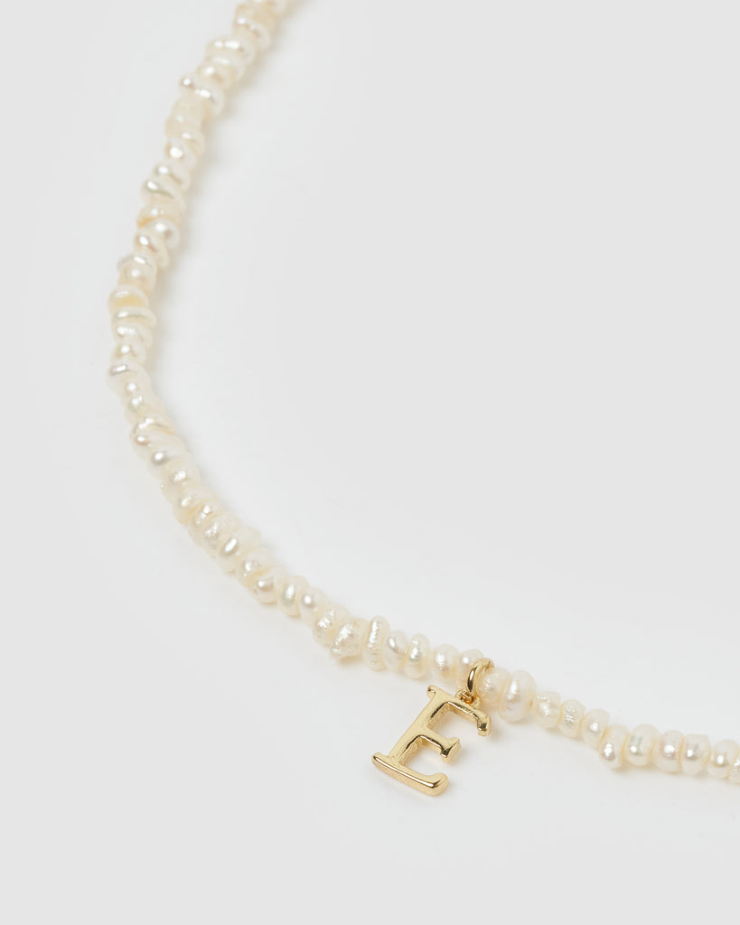 Miz Casa & Co Pearl Letter E Necklace
