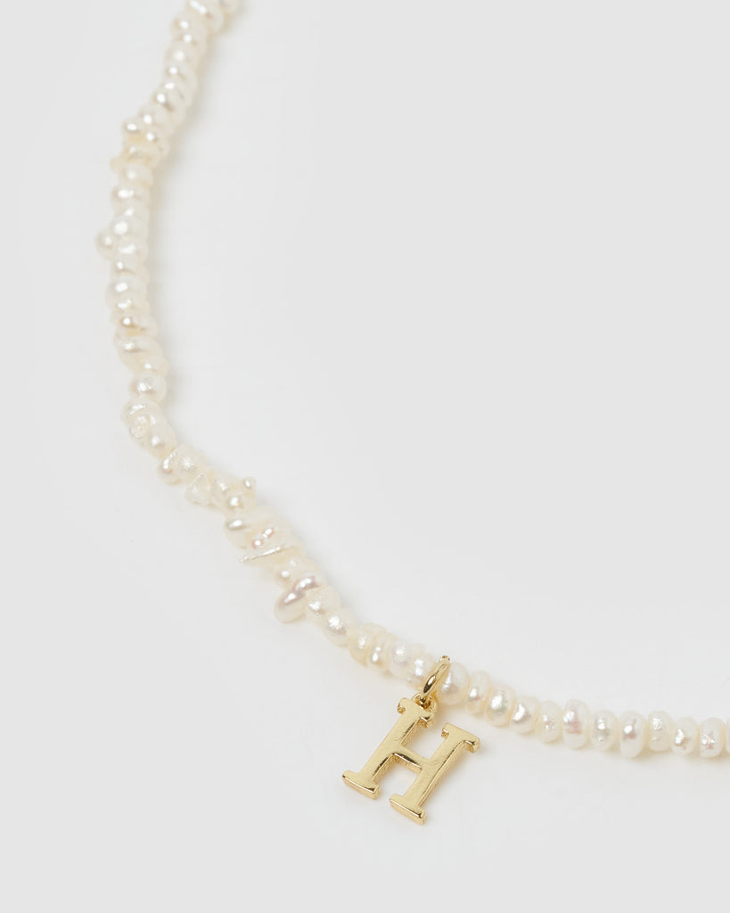 Miz Casa & Co Pearl Letter H Choker