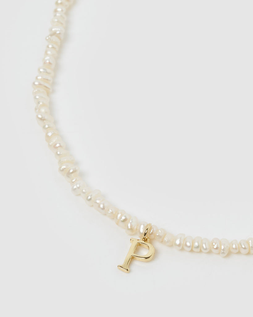 Miz Casa & Co Pearl Letter P Necklace