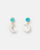 Miz Casa & Co Moon Dance Earrings Blue White