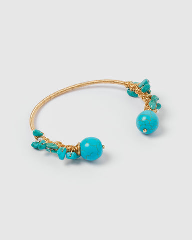 Miz Casa & Co Kelsey Drop Earrings Freshwater Pearl Turquoise