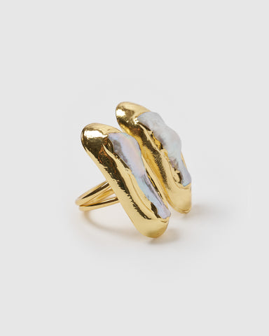 Miz Casa & Co Origins Ring Gold Pearl