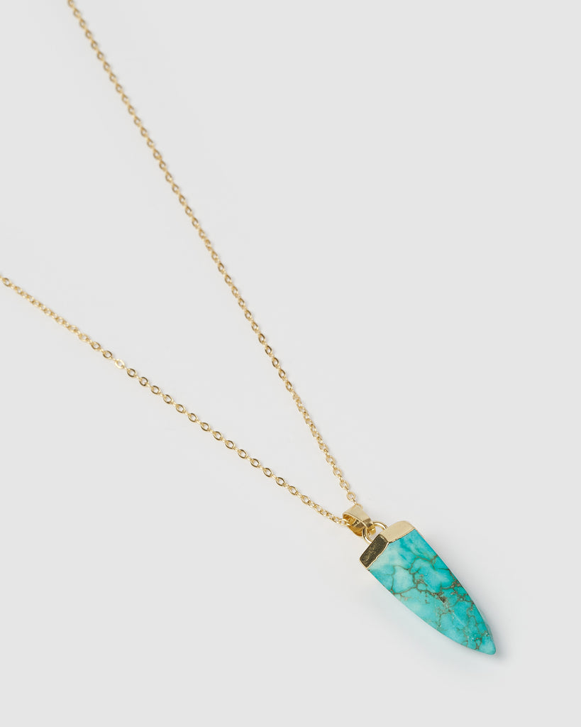 Miz Casa & Co Mini Isla Pendant Necklace Turquoise Gold