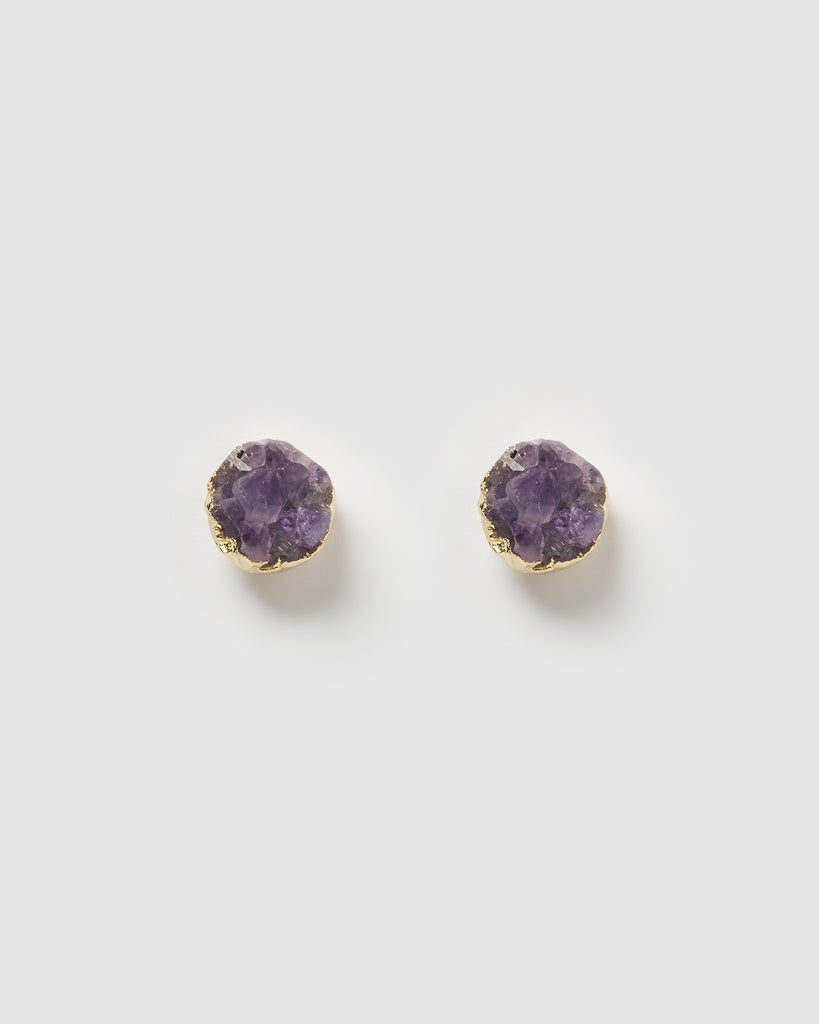 Miz Casa & Co Anenome Stud Earrings Amethyst