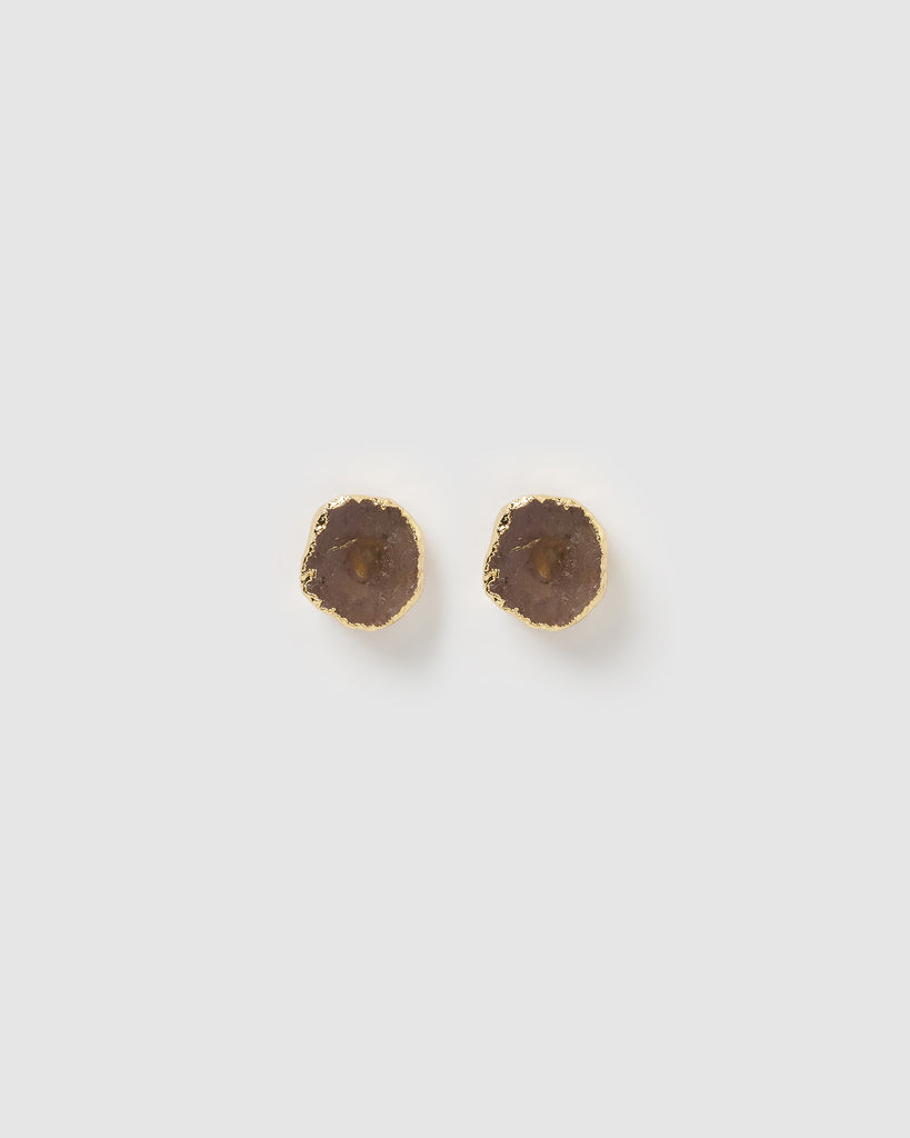 Miz Casa & Co Anenome Stud Earrings Tiger's Eye