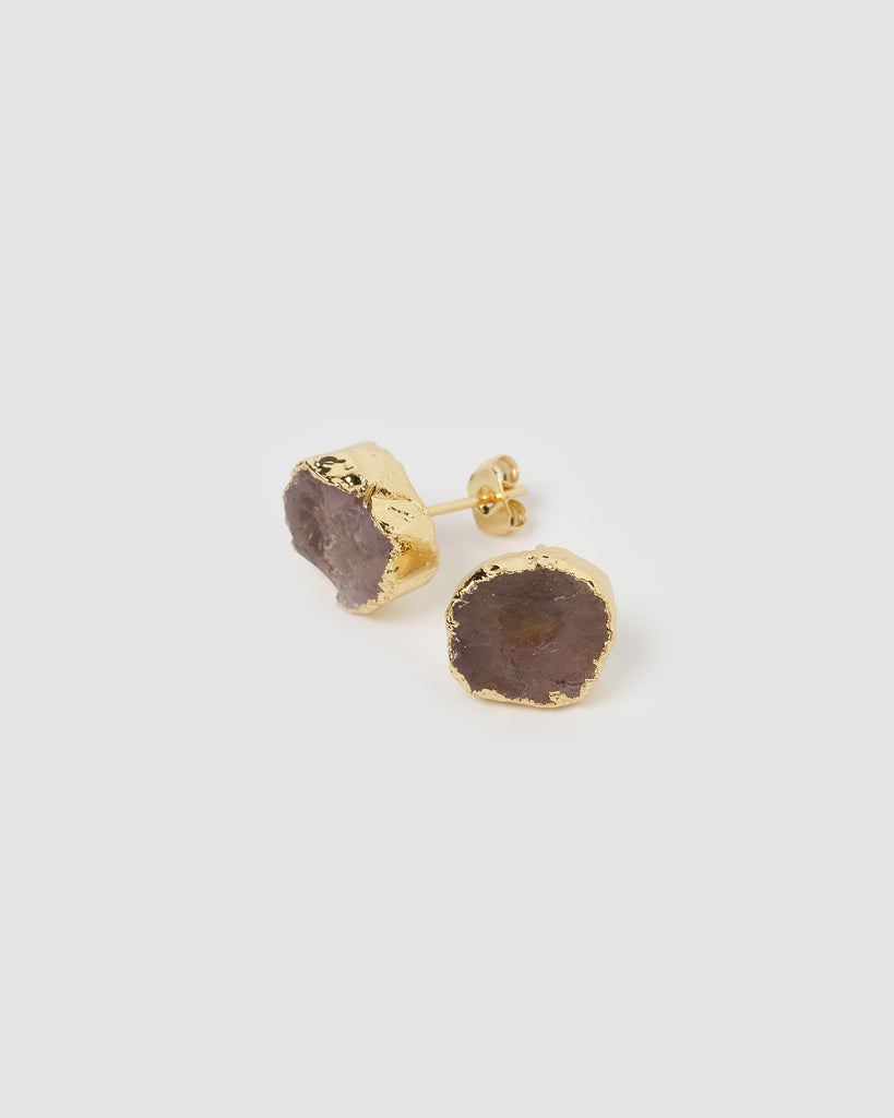 Miz Casa & Co Anenome Stud Earrings Tiger's Eye