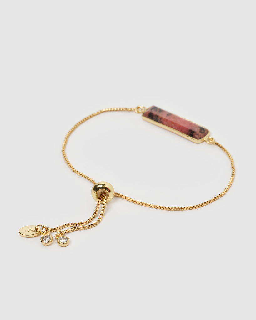 Miz Casa & Co Maz Bracelet Pink & Black Rhodonite