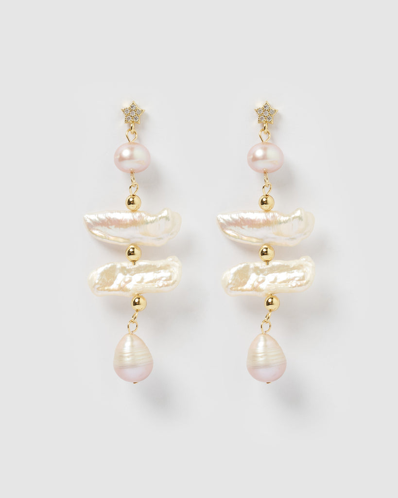 Miz Casa & Co Selena Earrings Iridescent Pearl