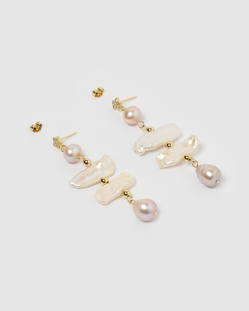 Miz Casa & Co Selena Earrings Iridescent Pearl