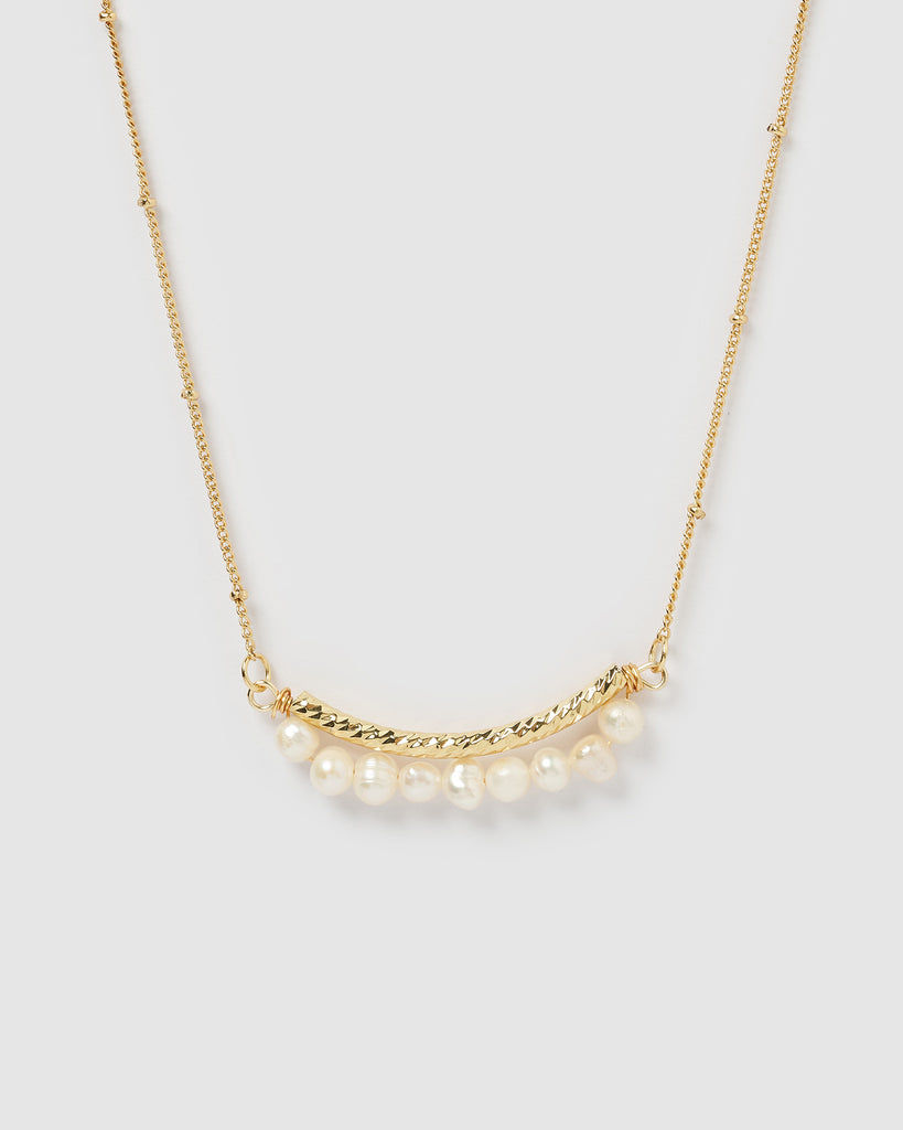 Miz Casa & Co Tempest Freshwater Pearl Necklace Gold Pearl