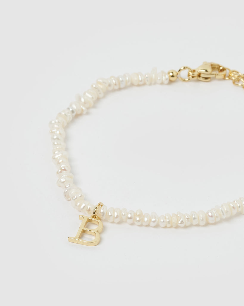 Miz Casa & Co Pearl Letter B Bracelet
