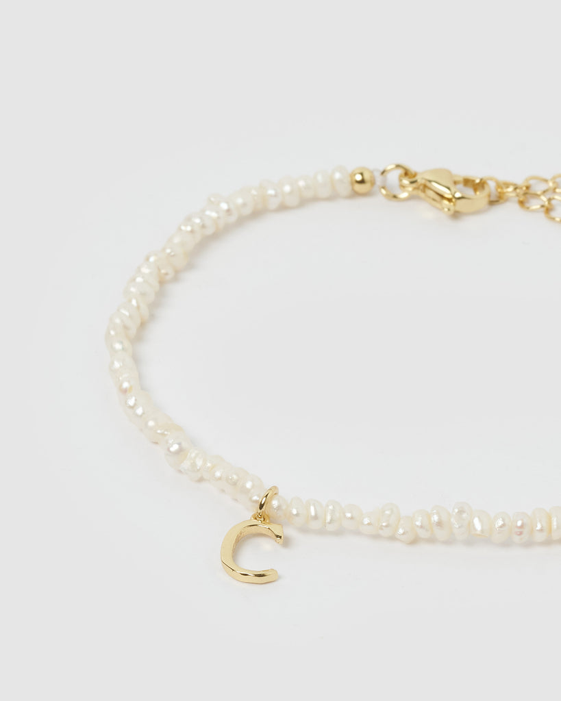 Miz Casa & Co Pearl Letter C Bracelet