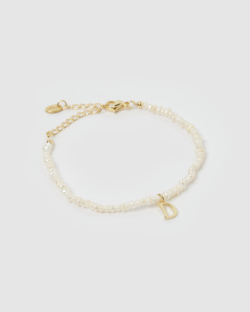 Miz Casa & Co Pearl Letter D Bracelet