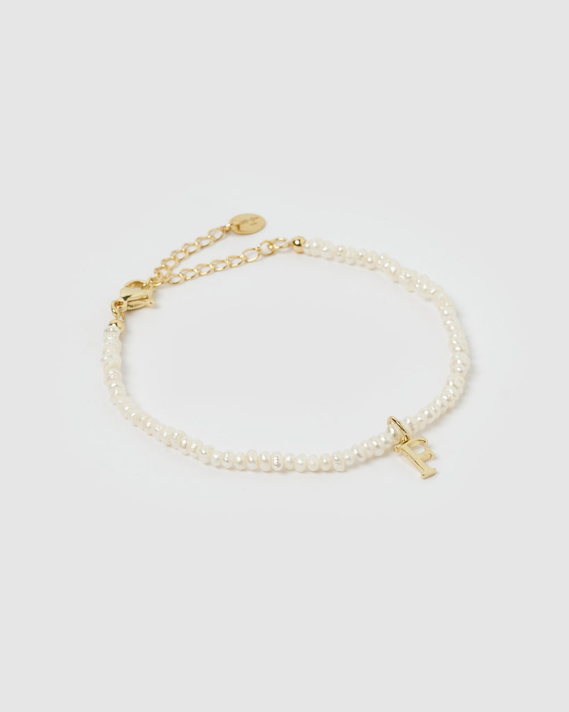 Miz Casa & Co Pearl Letter F Bracelet