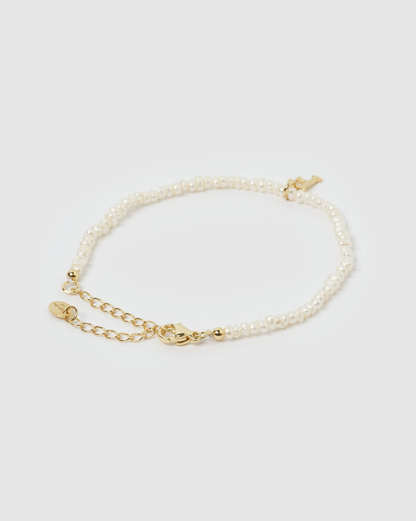 Miz Casa & Co Pearl Letter F Bracelet