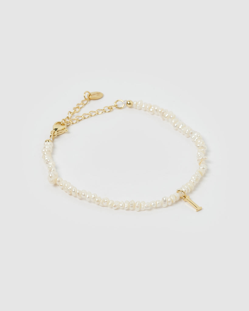 Miz Casa & Co Pearl Letter I Bracelet