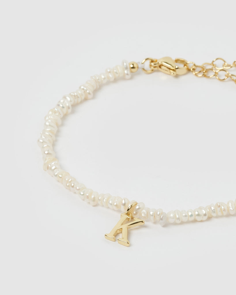 Miz Casa & Co Pearl Letter K Bracelet