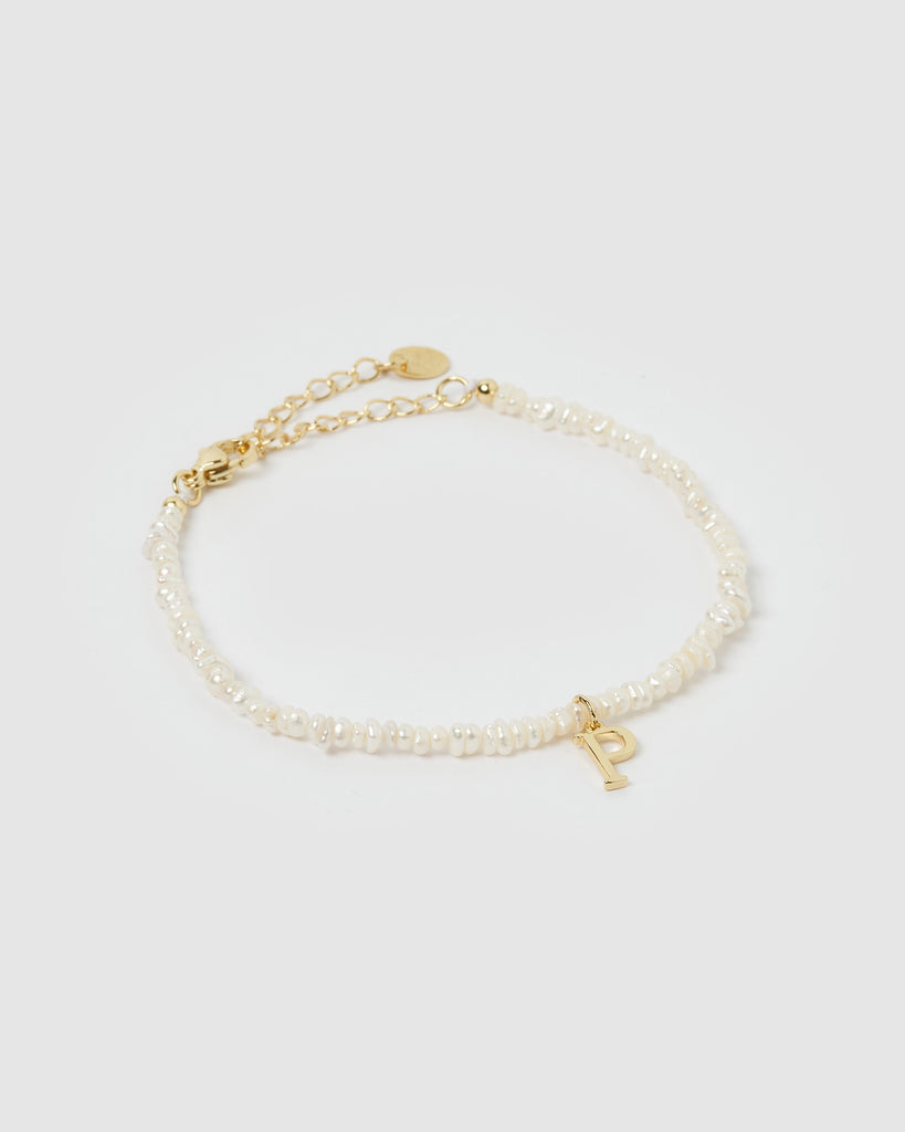 Miz Casa & Co Pearl Letter P Bracelet